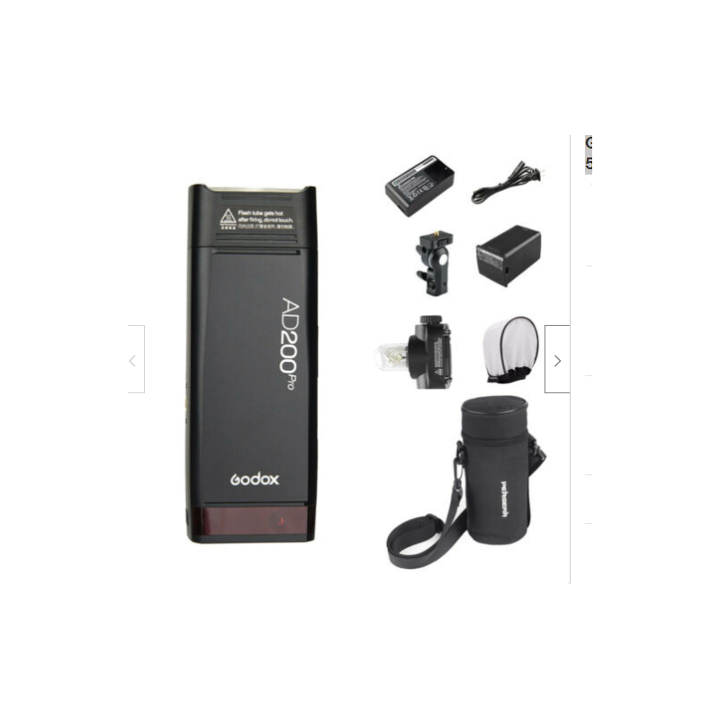GODOX AD200Pro AD200 Pro 200W 2.4G Flash Strobe 500 Full Power Flashes+ Bag  Kit